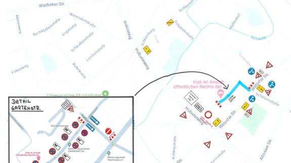 Verkehrszeichenplan für die Baustelle Schützenstraße