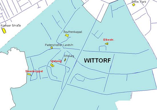 Lageplan der Spielplätze im Stadtteil Wittorf