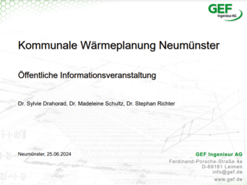 Präsentation zum aktuellen Arbeitsstand des Ingenieurbüros GEF (Präsentation der Stadt Neumünster (©GEF)
